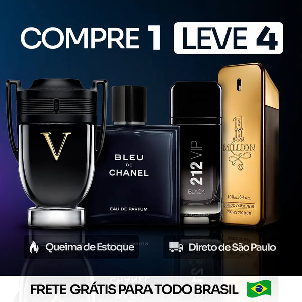 Top 4 Perfumes Importados (100ml) - 1 Milion | 212 | Invictus V | Bleu (4 Anos London Perfumes)